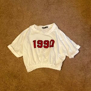 White 90’s crop top